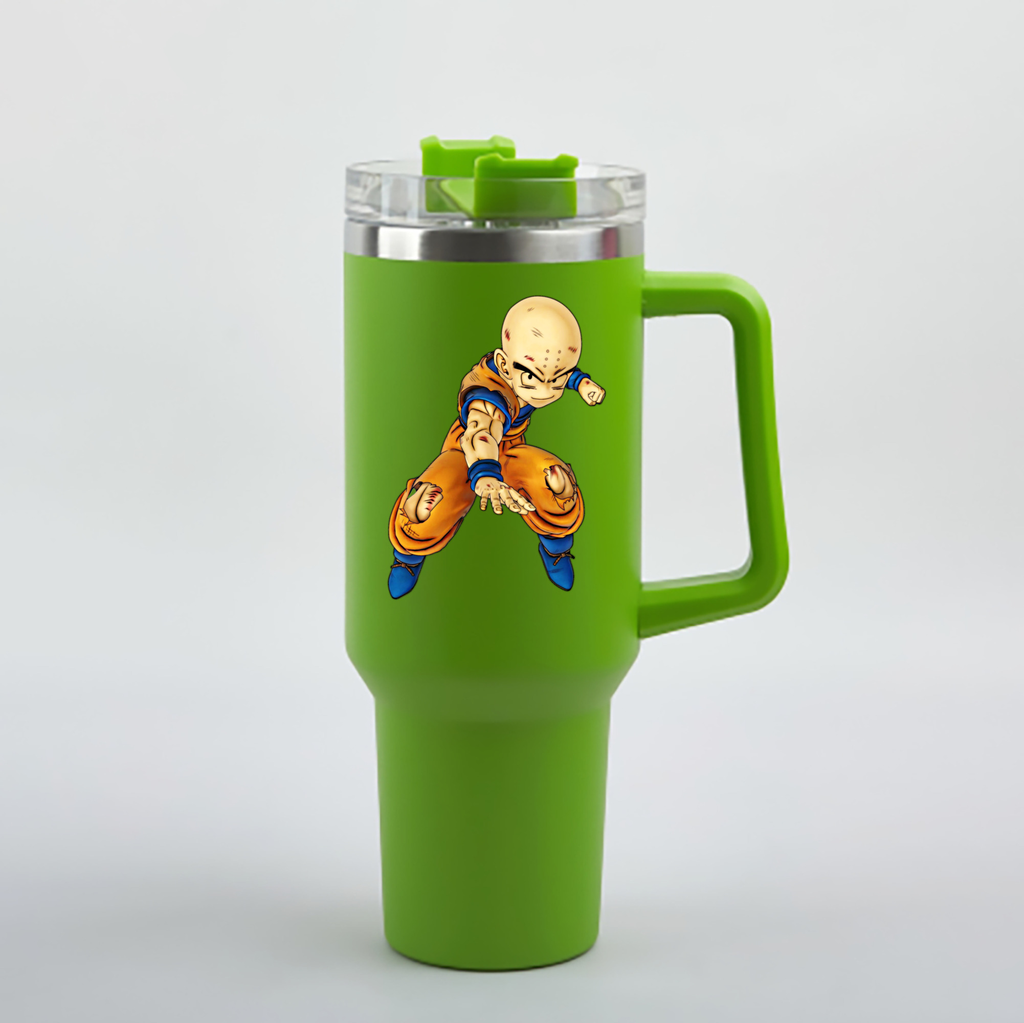 （画像用） ドラゴンボール クリリン DRAGON BALL krillin 1200mL車用タンブラー - クリスタルステッカー（プラスチックストロー付き）